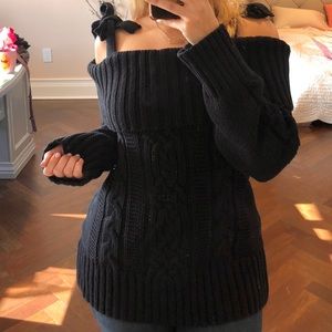 Off the shoulder knit sweater